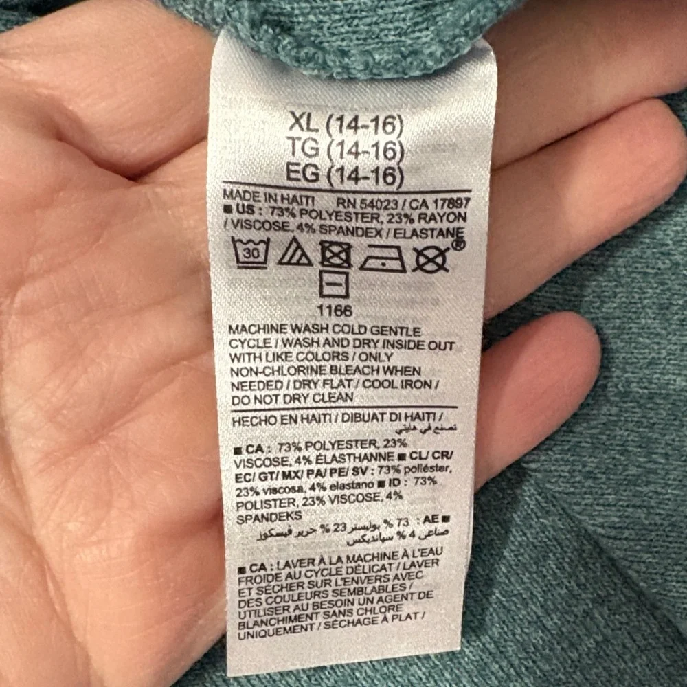 Old‎ Navy Teal Casual Mock Turtleneck Dress Size XL Ribbed SOFT